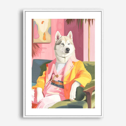 Wes Co Gallery Poster High Fashion Siberian Husky 5 x 7" Home Goods - Animal Border or edge to edge Art Print