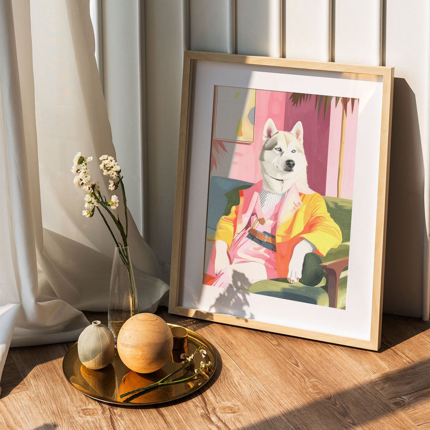 Wes Co Gallery Poster High Fashion Siberian Husky 5 x 7" Home Goods - Animal Border or edge to edge Art Print