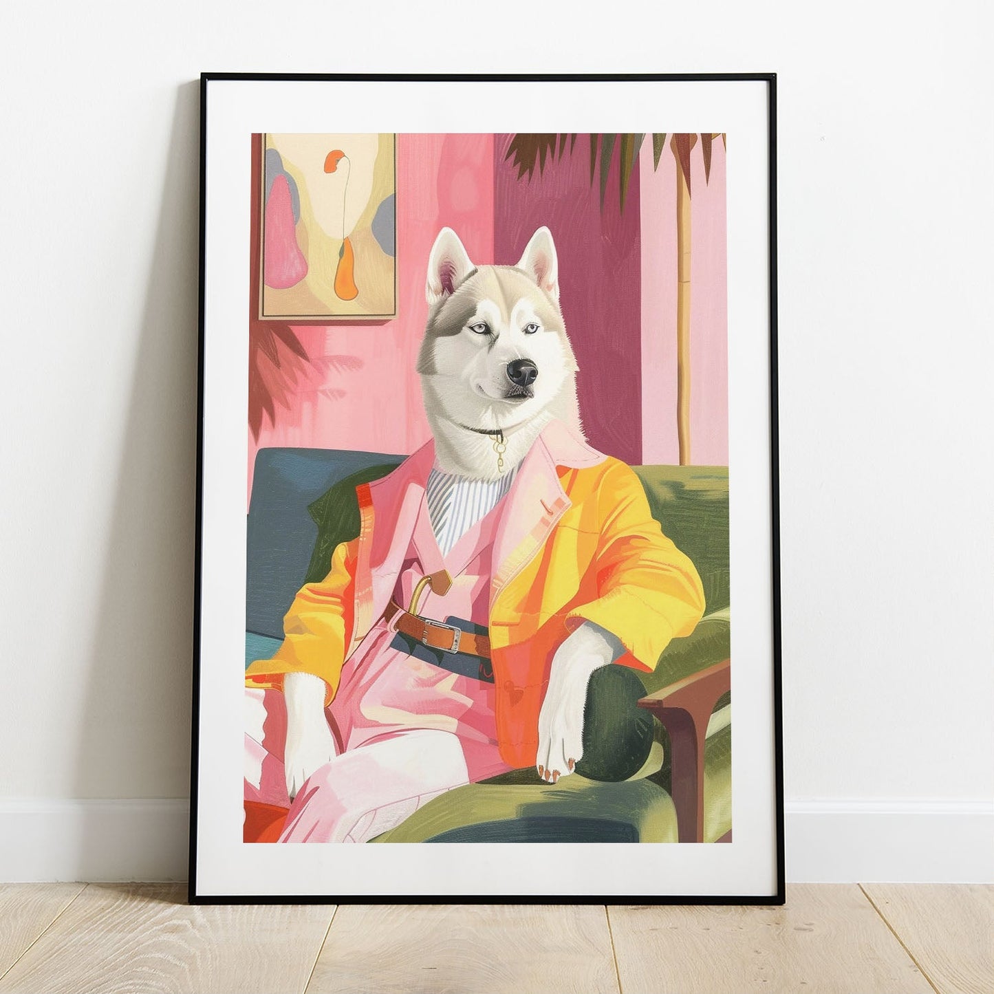 Wes Co Gallery Poster High Fashion Siberian Husky 5 x 7" Home Goods - Animal Border or edge to edge Art Print