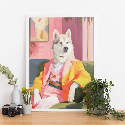 Wes Co Gallery Poster High Fashion Siberian Husky 11 x 17" Home Goods - Animal Border or edge to edge Art Print