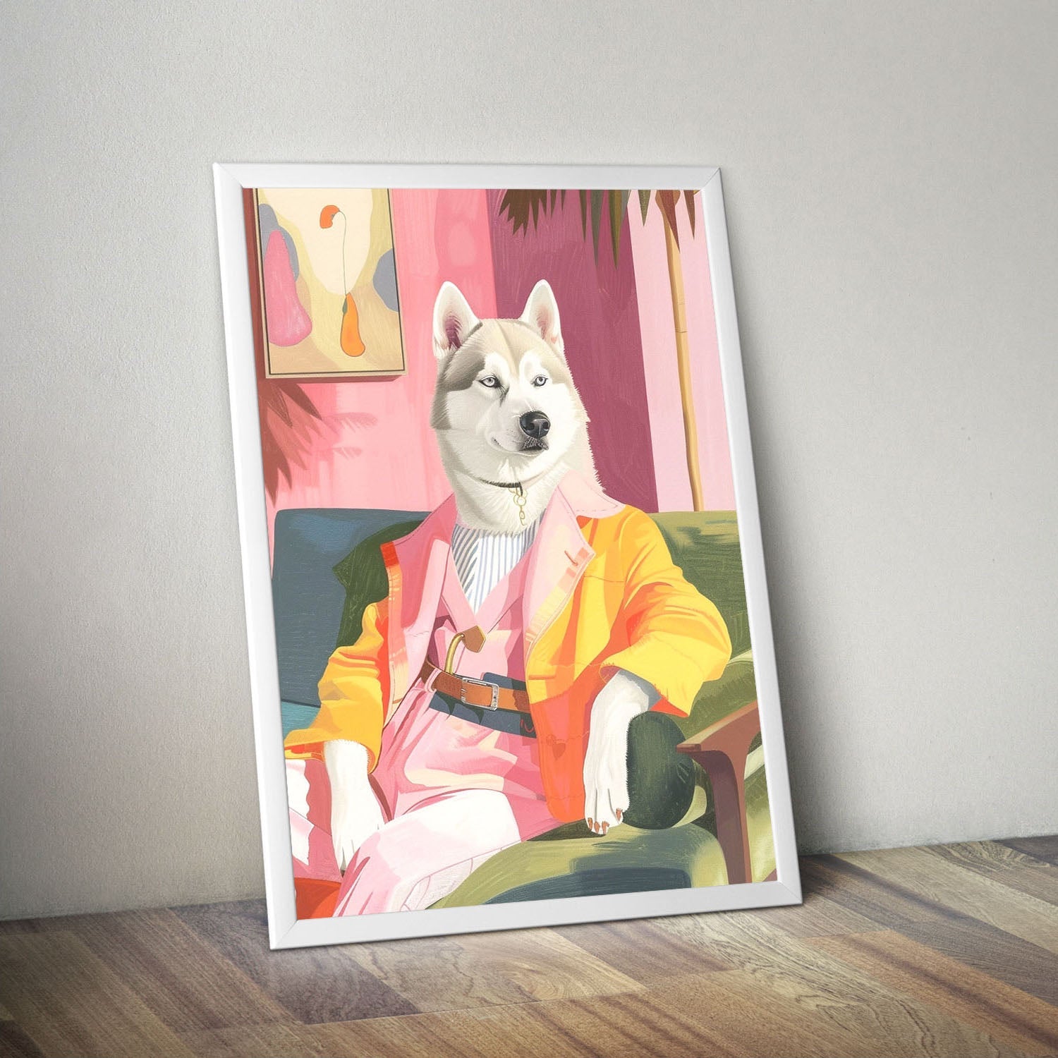 Wes Co Gallery Poster High Fashion Siberian Husky 11 x 17" Home Goods - Animal Border or edge to edge Art Print