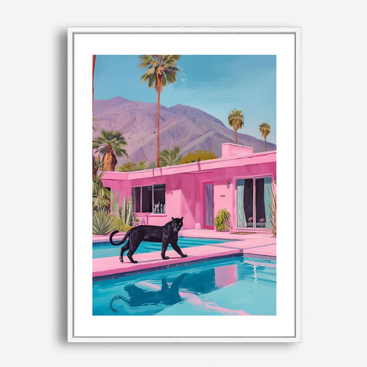 Wes Co Gallery Poster Palm Springs Panther 5 x 7" Home Goods - Animal Border or edge to edge Art Print