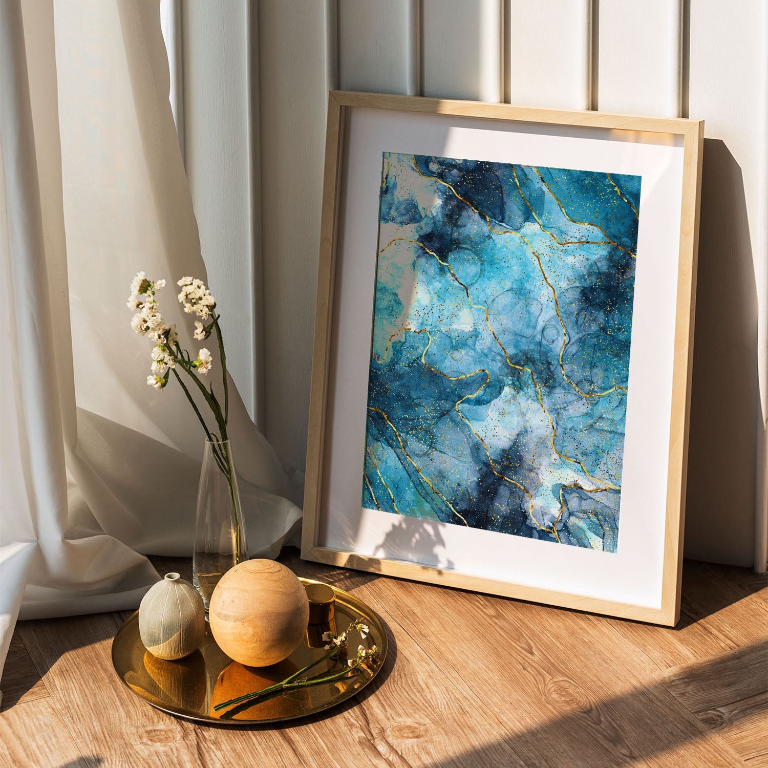 Wes Co Gallery Poster Oceanic Marble 5 x 7" Home Goods - Coastal Border or edge to edge Art Print