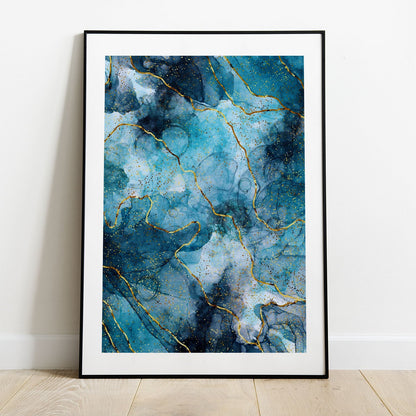 Wes Co Gallery Poster Oceanic Marble 5 x 7" Home Goods - Coastal Border or edge to edge Art Print