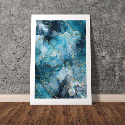 Wes Co Gallery Poster Oceanic Marble 8 x 10" Home Goods - Coastal Border or edge to edge Art Print