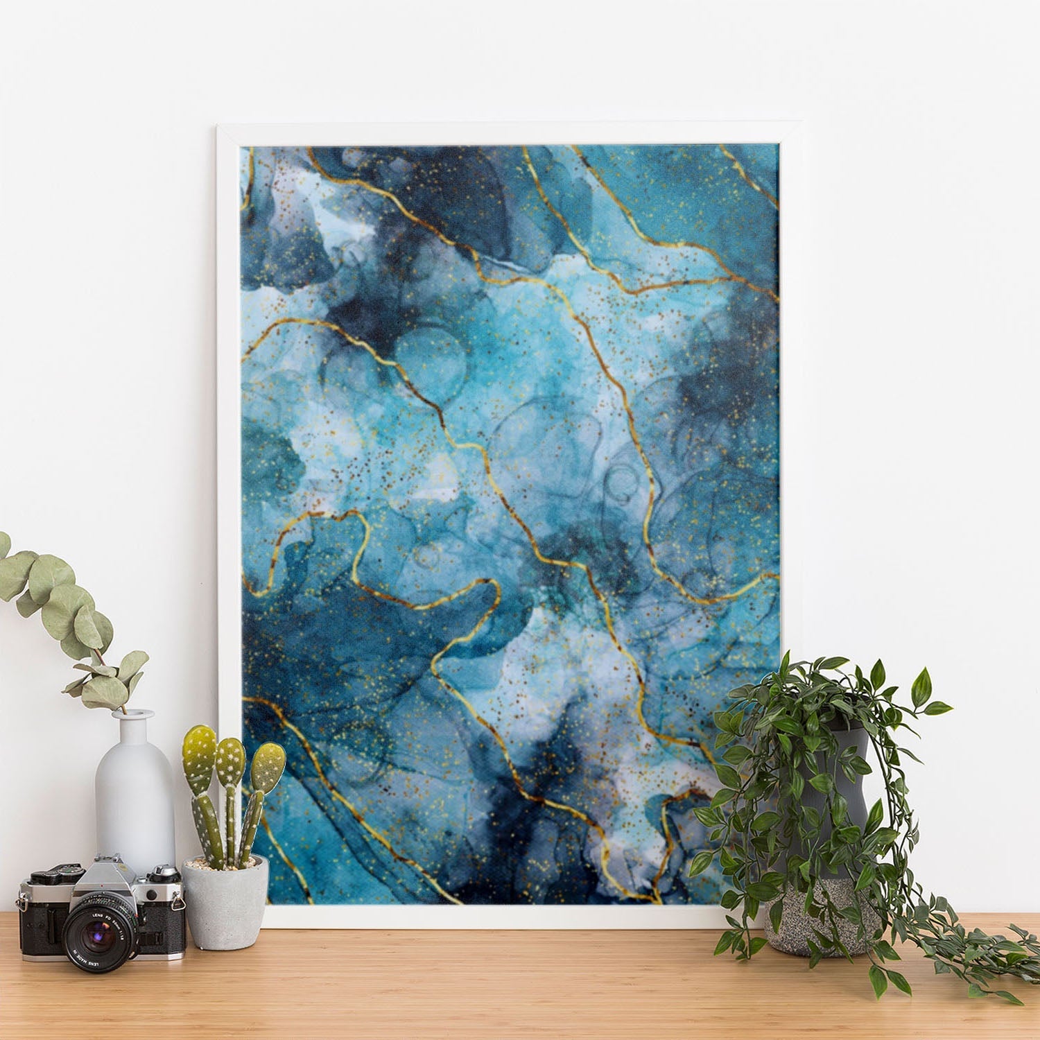 Wes Co Gallery Poster Oceanic Marble 11 x 17" Home Goods - Coastal Border or edge to edge Art Print