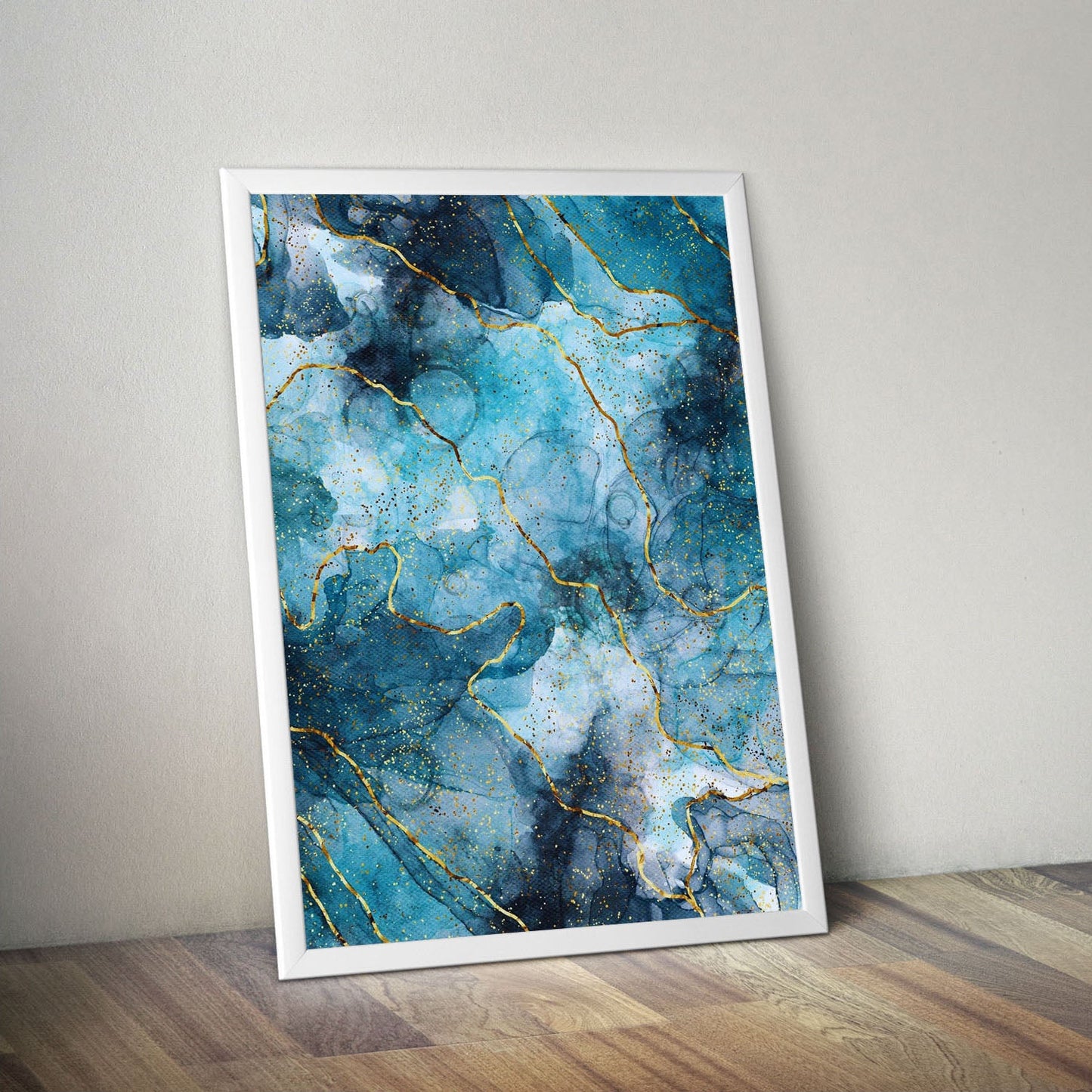 Wes Co Gallery Poster Oceanic Marble 11 x 17" Home Goods - Coastal Border or edge to edge Art Print