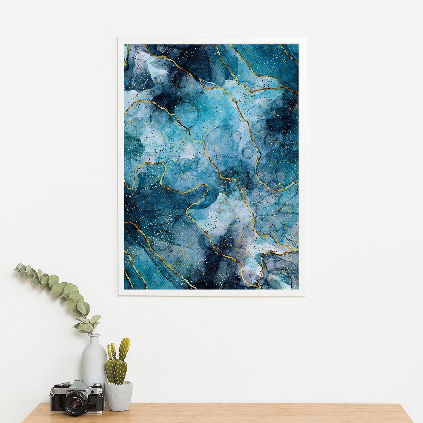 Wes Co Gallery Poster Oceanic Marble 11 x 17" Home Goods - Coastal Border or edge to edge Art Print