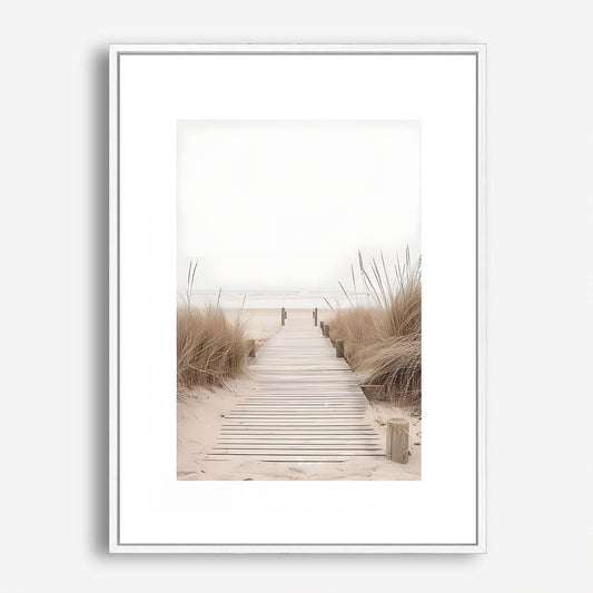 Wes Co Gallery Poster Minimalist Boardwalk 5 x 7" Home Goods - Coastal Border or edge to edge Art Print