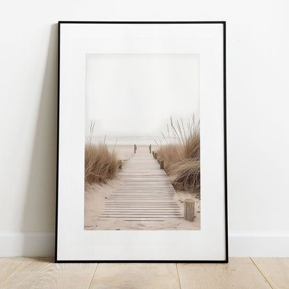 Wes Co Gallery Poster Minimalist Boardwalk 5 x 7" Home Goods - Coastal Border or edge to edge Art Print