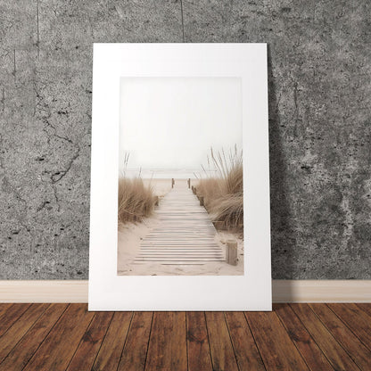 Wes Co Gallery Poster Minimalist Boardwalk 8 x 10" Home Goods - Coastal Border or edge to edge Art Print