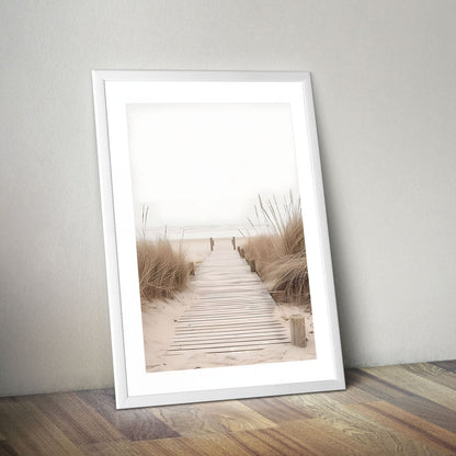 Wes Co Gallery Poster Minimalist Boardwalk 11 x 17" Home Goods - Coastal Border or edge to edge Art Print