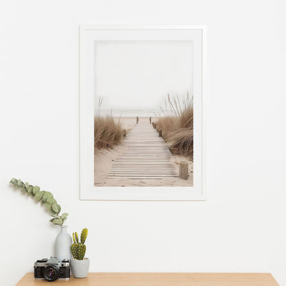 Wes Co Gallery Poster Minimalist Boardwalk 11 x 17" Home Goods - Coastal Border or edge to edge Art Print