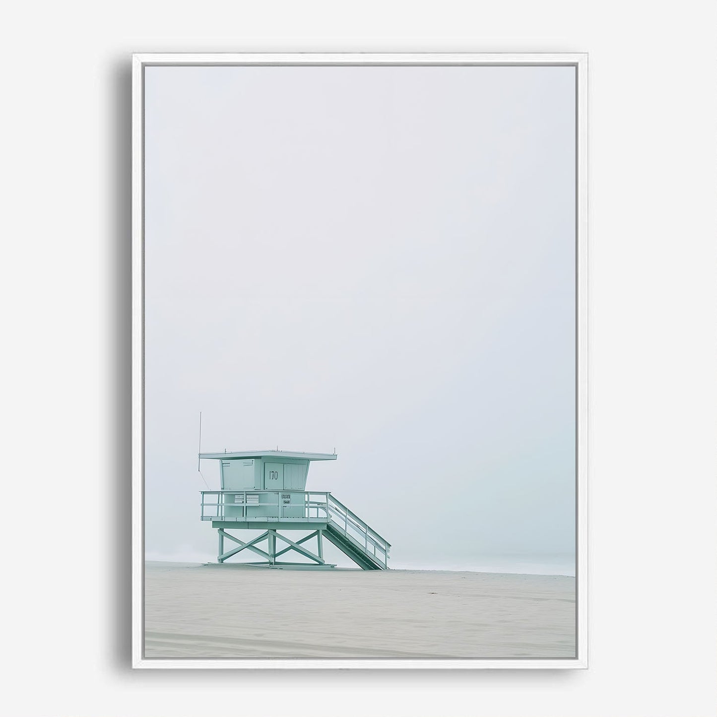 Wes Co Gallery Poster Misty Lifeguard Station 8 x 10" Home Goods - Coastal Border or edge to edge Art Print