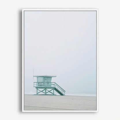 Wes Co Gallery Poster Misty Lifeguard Station 8 x 10" Home Goods - Coastal Border or edge to edge Art Print