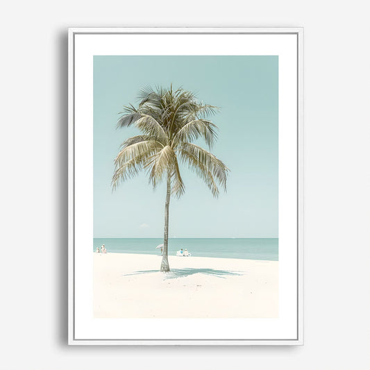 Wes Co Gallery Poster Serene Palms Tropical Beach 5 x 7" Home Goods - Coastal Border or edge to edge Art Print