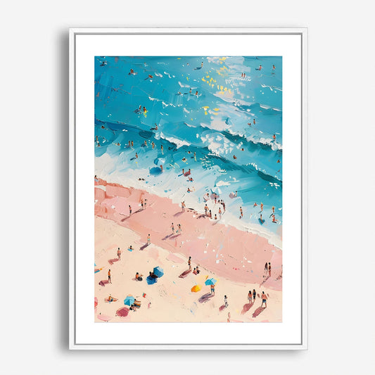 Wes Co Gallery Poster Vibrant Abstract Beach Day 5 x 7" Home Goods - Coastal Border or edge to edge Art Print