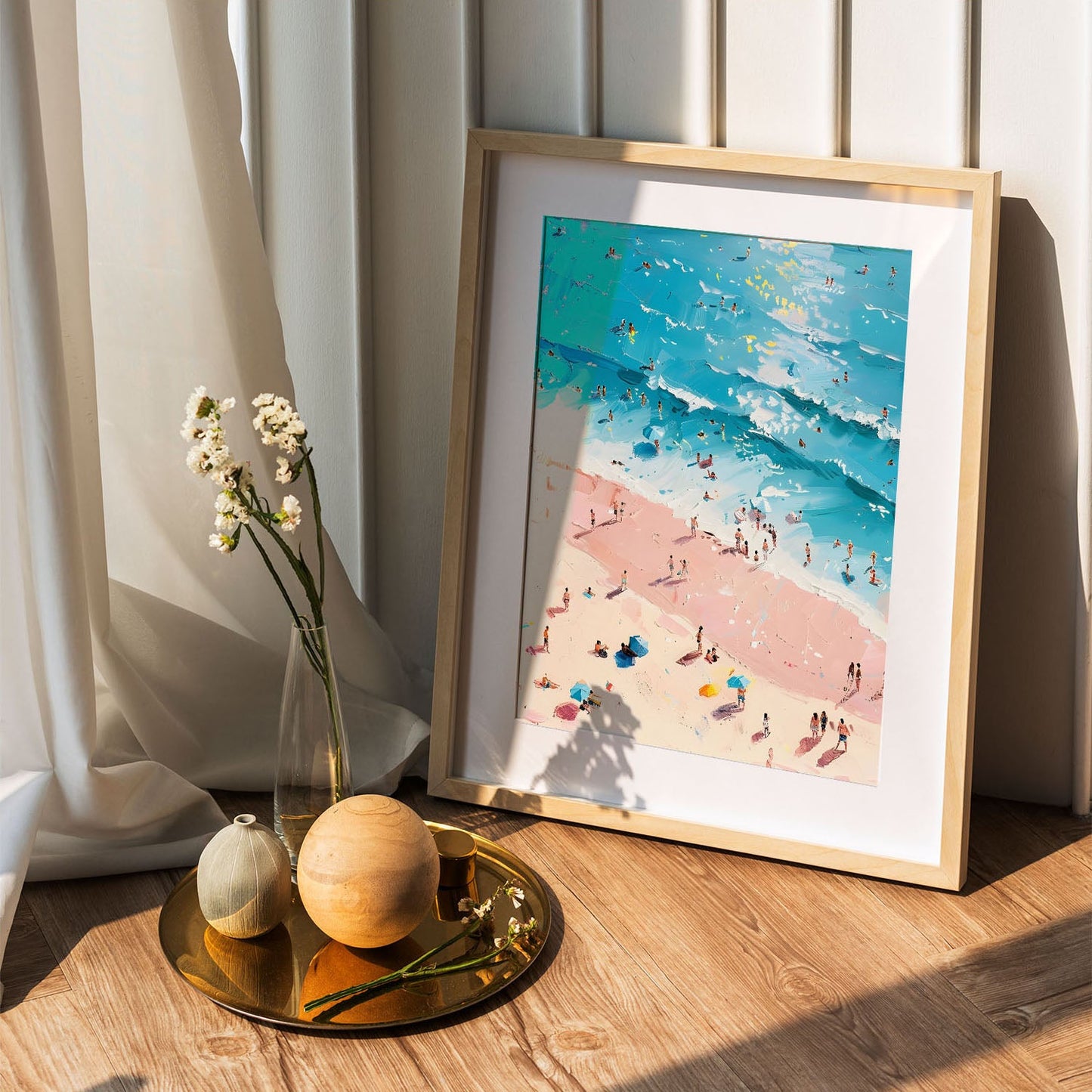 Wes Co Gallery Poster Vibrant Abstract Beach Day 5 x 7" Home Goods - Coastal Border or edge to edge Art Print