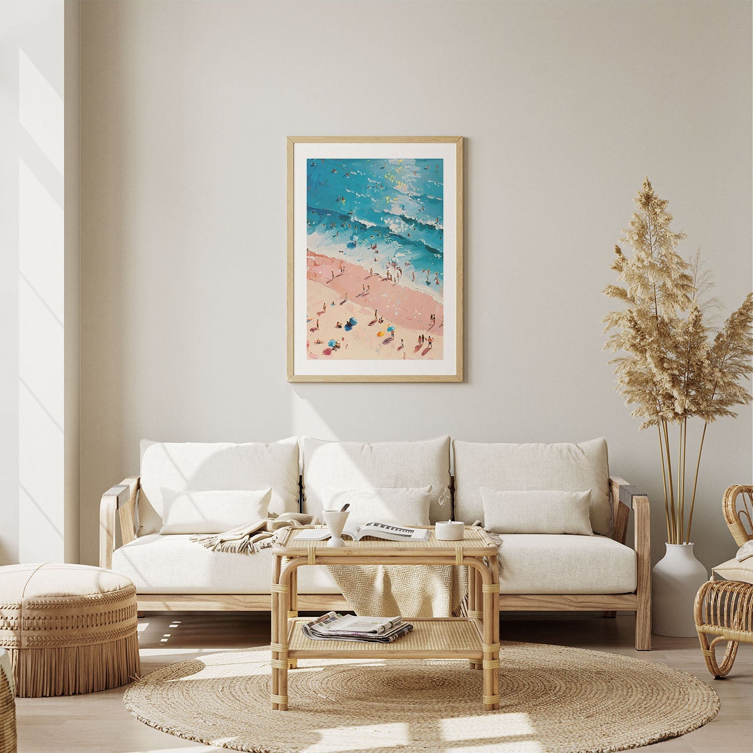 Wes Co Gallery Poster Vibrant Abstract Beach Day 5 x 7" Home Goods - Coastal Border or edge to edge Art Print