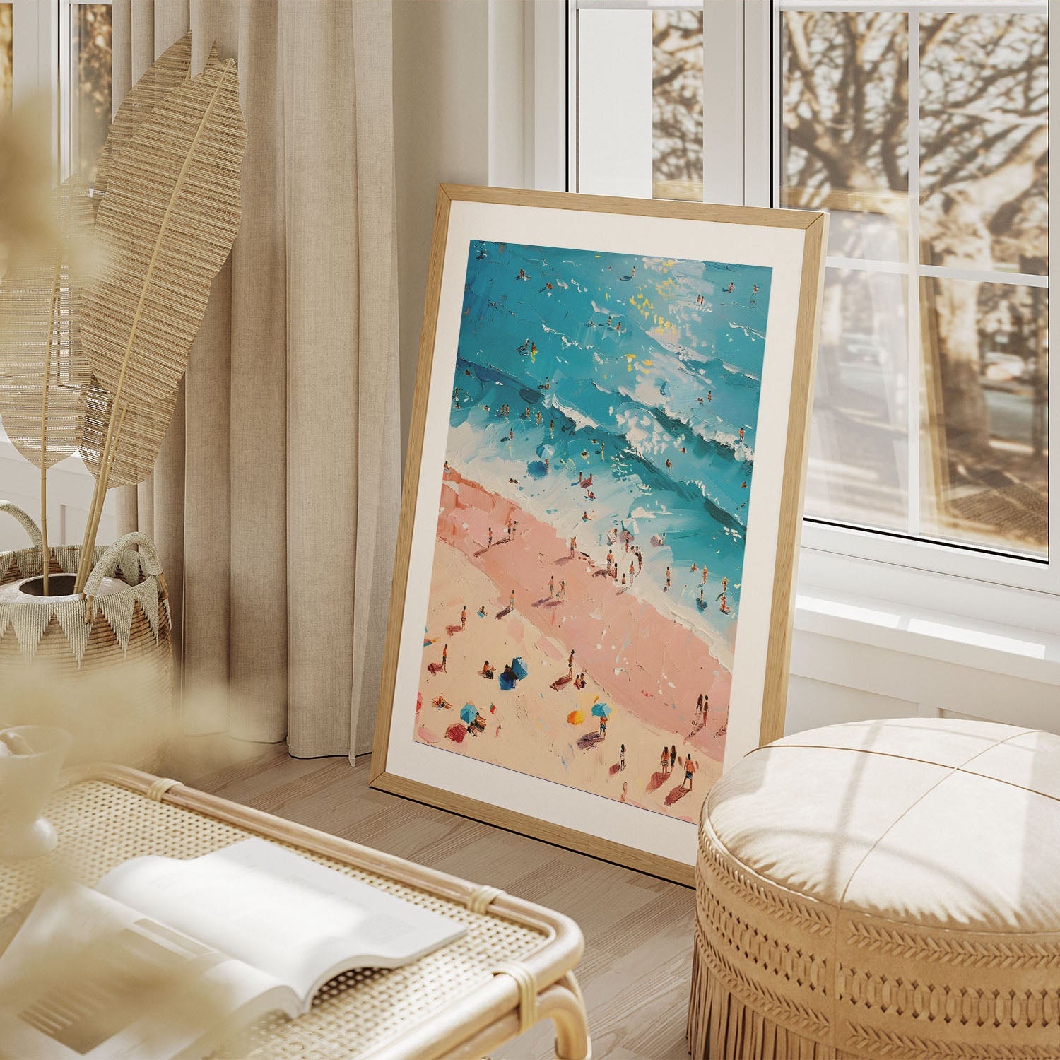 Wes Co Gallery Poster Vibrant Abstract Beach Day 8 x 10" Home Goods - Coastal Border or edge to edge Art Print