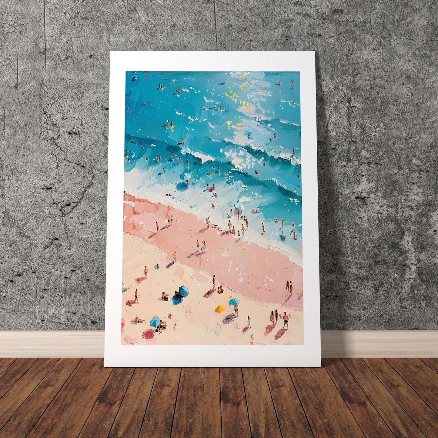 Wes Co Gallery Poster Vibrant Abstract Beach Day 8 x 10" Home Goods - Coastal Border or edge to edge Art Print