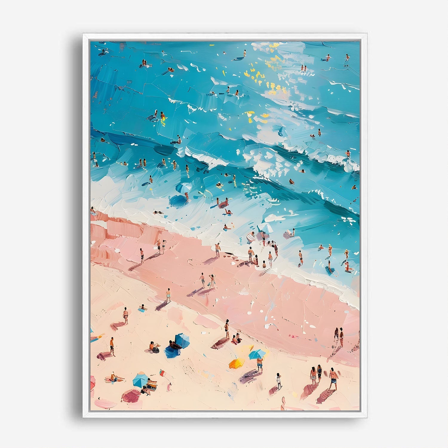 Wes Co Gallery Poster Vibrant Abstract Beach Day 8 x 10" Home Goods - Coastal Border or edge to edge Art Print