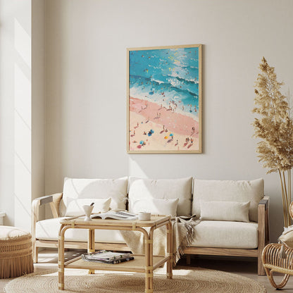 Wes Co Gallery Poster Vibrant Abstract Beach Day 8 x 10" Home Goods - Coastal Border or edge to edge Art Print