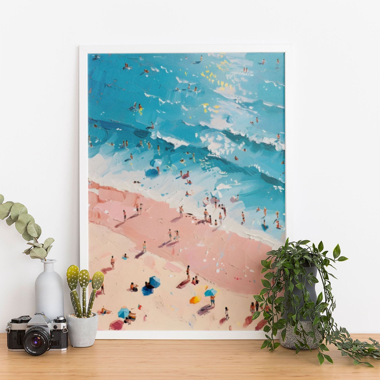 Wes Co Gallery Poster Vibrant Abstract Beach Day 11 x 17" Home Goods - Coastal Border or edge to edge Art Print