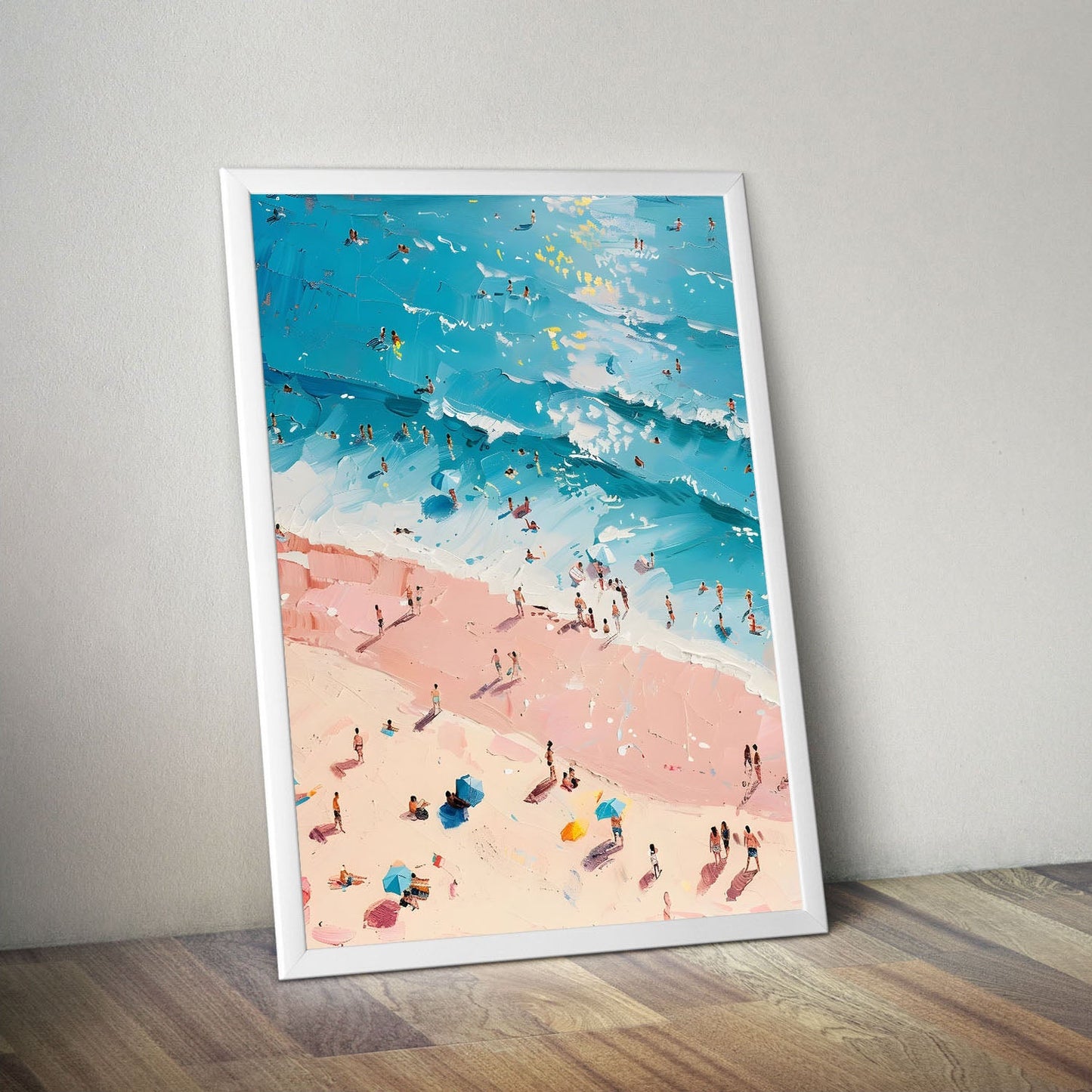 Wes Co Gallery Poster Vibrant Abstract Beach Day 11 x 17" Home Goods - Coastal Border or edge to edge Art Print