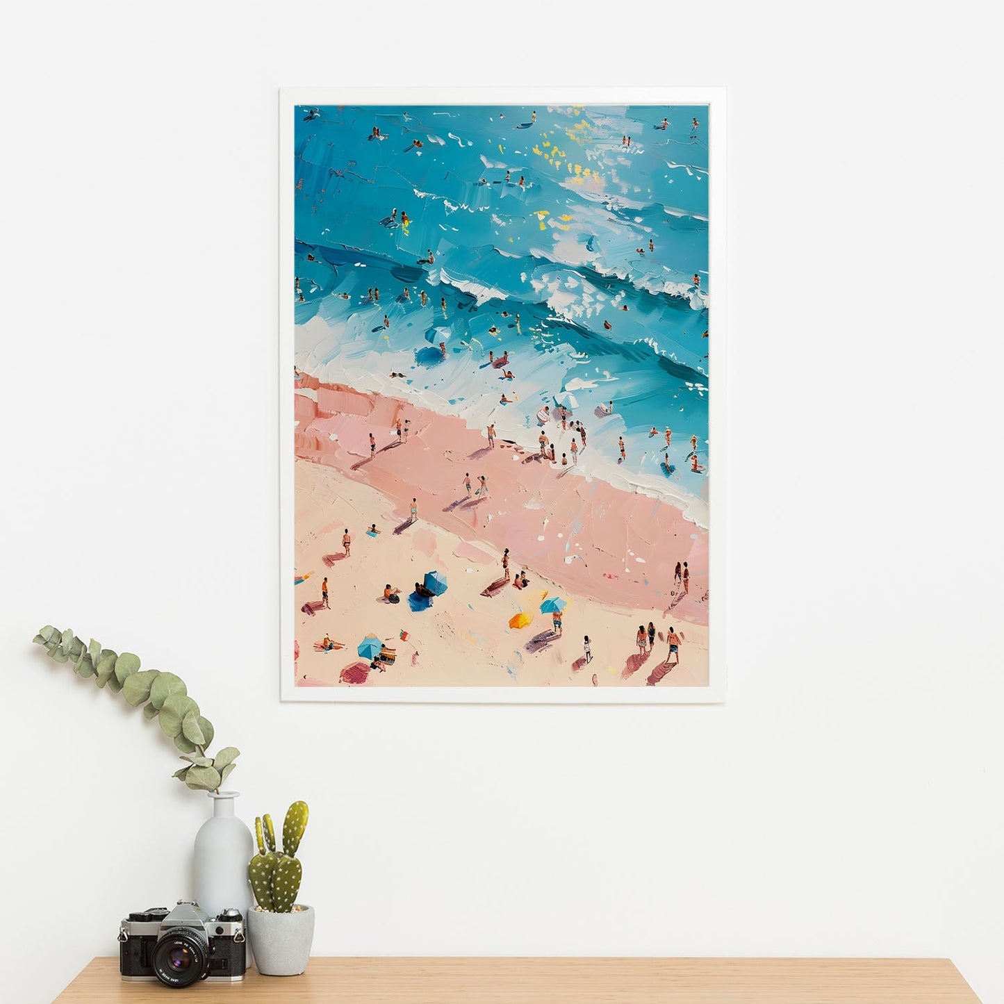 Wes Co Gallery Poster Vibrant Abstract Beach Day 11 x 17" Home Goods - Coastal Border or edge to edge Art Print