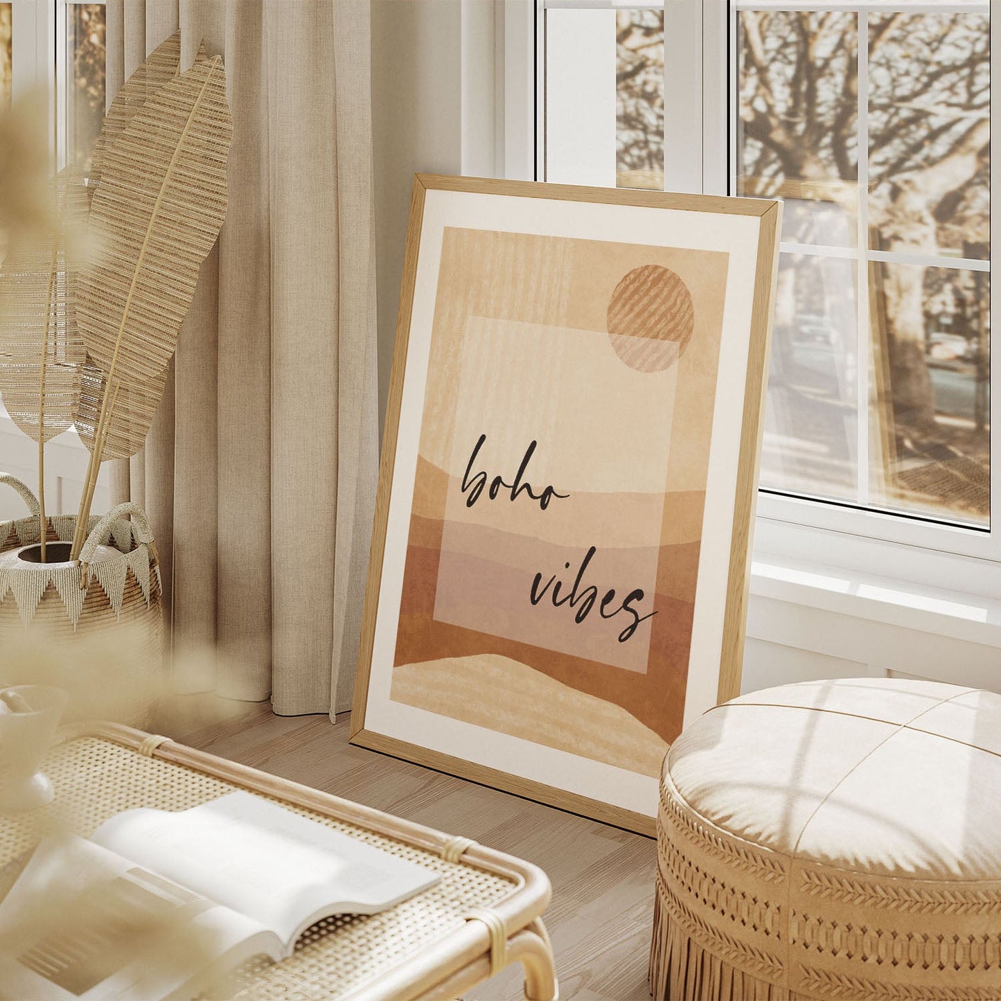 Wes Co Gallery Poster Boho Vibes Sunscape 8 x 10" Home Goods - Nordic Border or edge to edge Art Print