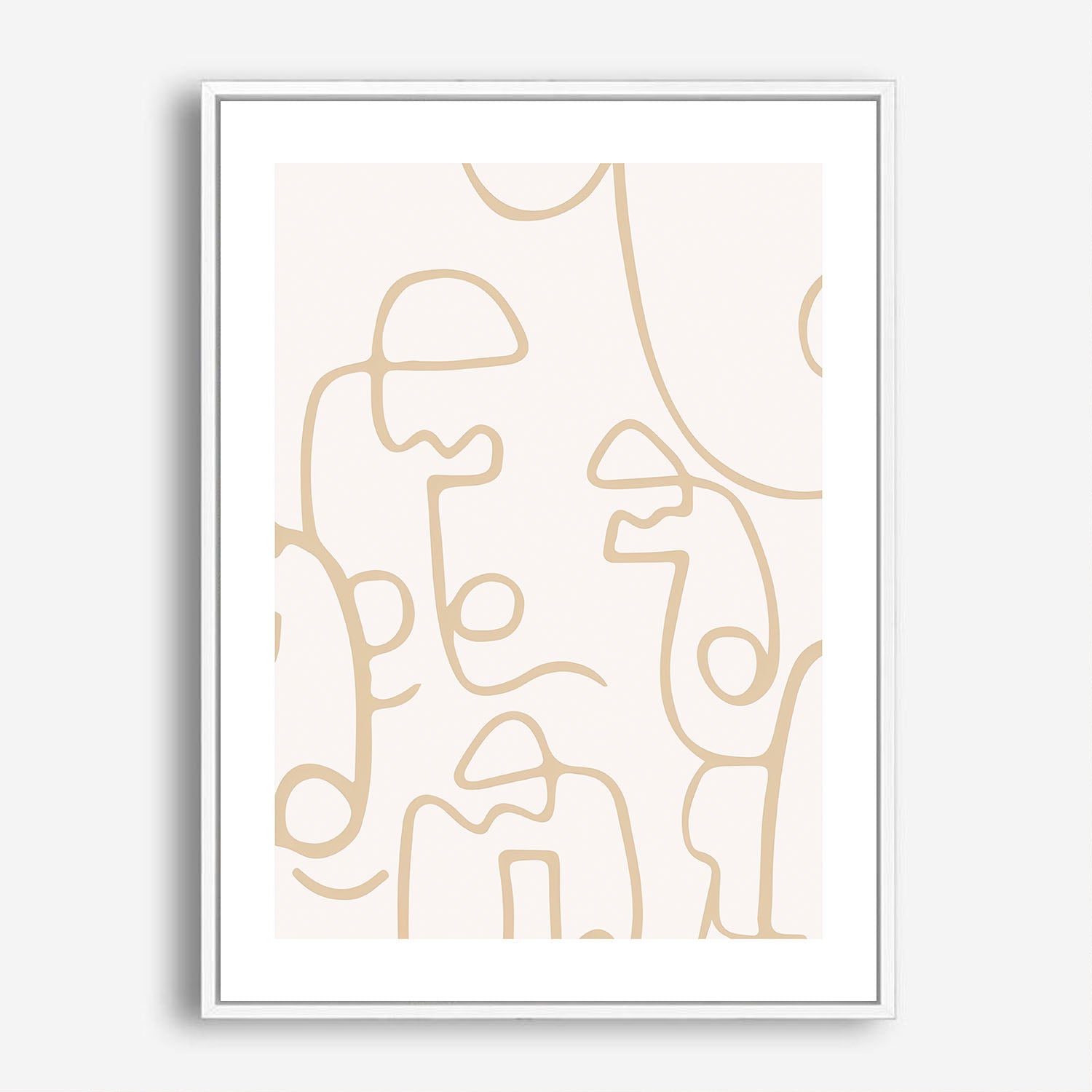 Wes Co Gallery Poster Faces in Line Minimalist 5 x 7" Home Goods - Nordic Border or edge to edge Art Print