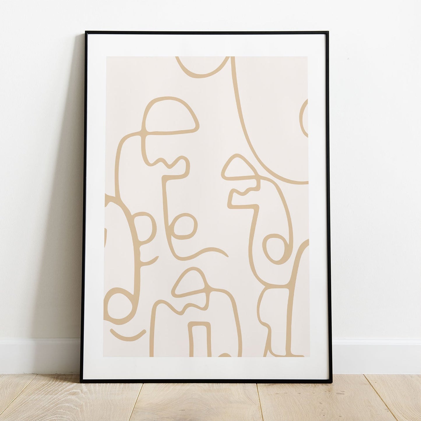 Wes Co Gallery Poster Faces in Line Minimalist 5 x 7" Home Goods - Nordic Border or edge to edge Art Print