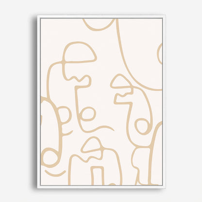 Wes Co Gallery Poster Faces in Line Minimalist 8 x 10" Home Goods - Nordic Border or edge to edge Art Print