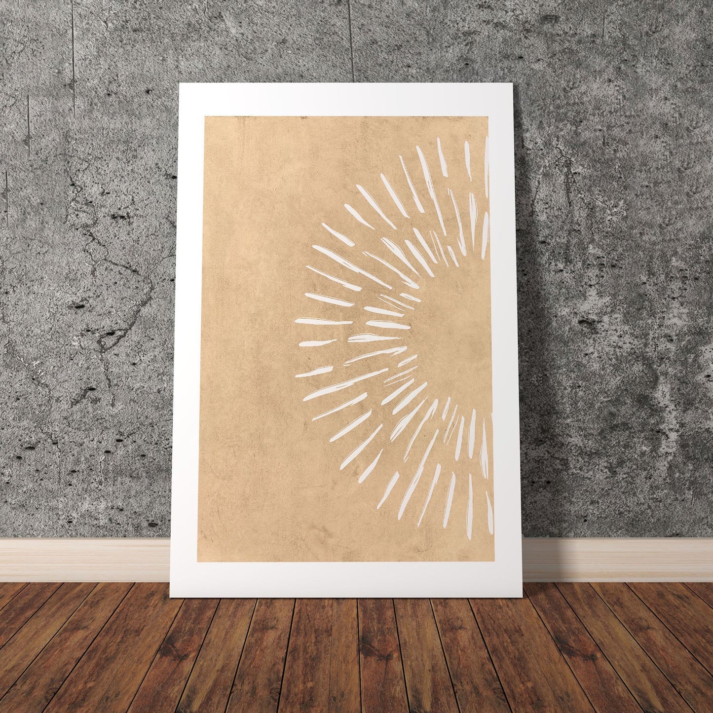 Wes Co Gallery Poster Golden Sun Rays Modern Decor 8 x 10" Home Goods - Nordic Border or edge to edge Art Print