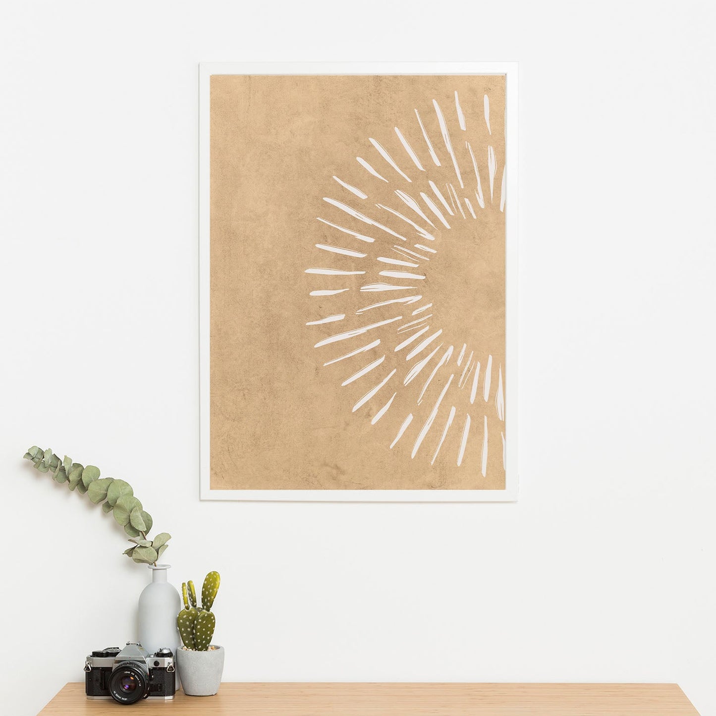 Wes Co Gallery Poster Golden Sun Rays Modern Decor 11 x 17" Home Goods - Nordic Border or edge to edge Art Print