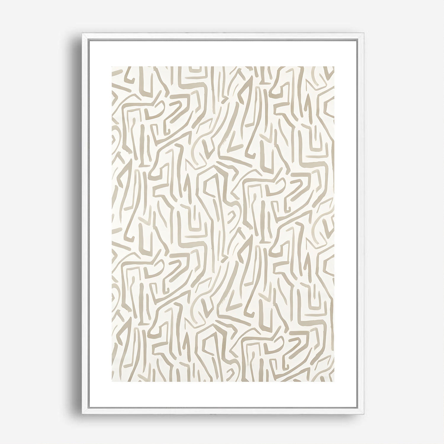 Wes Co Gallery Poster Tribal Maze Geometric Pattern 5 x 7" Home Goods - Nordic Border or edge to edge Art Print