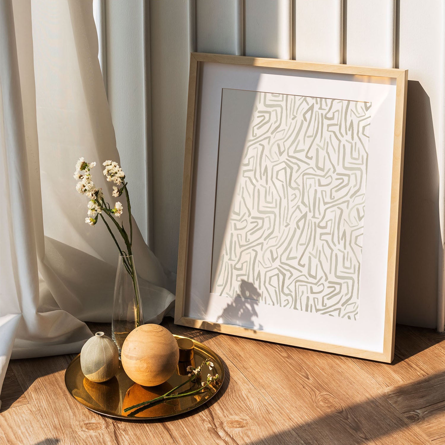 Wes Co Gallery Poster Tribal Maze Geometric Pattern 5 x 7" Home Goods - Nordic Border or edge to edge Art Print