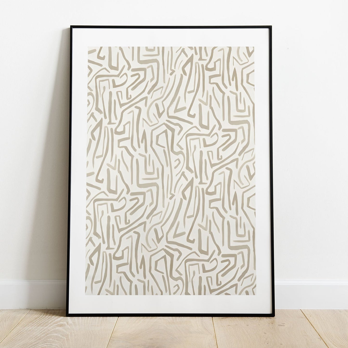 Wes Co Gallery Poster Tribal Maze Geometric Pattern 5 x 7" Home Goods - Nordic Border or edge to edge Art Print