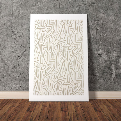 Wes Co Gallery Poster Tribal Maze Geometric Pattern 8 x 10" Home Goods - Nordic Border or edge to edge Art Print