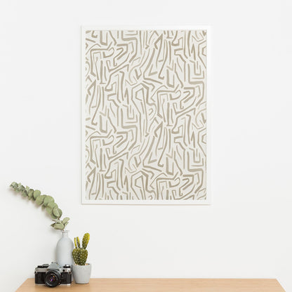 Wes Co Gallery Poster Tribal Maze Geometric Pattern 11 x 17" Home Goods - Nordic Border or edge to edge Art Print