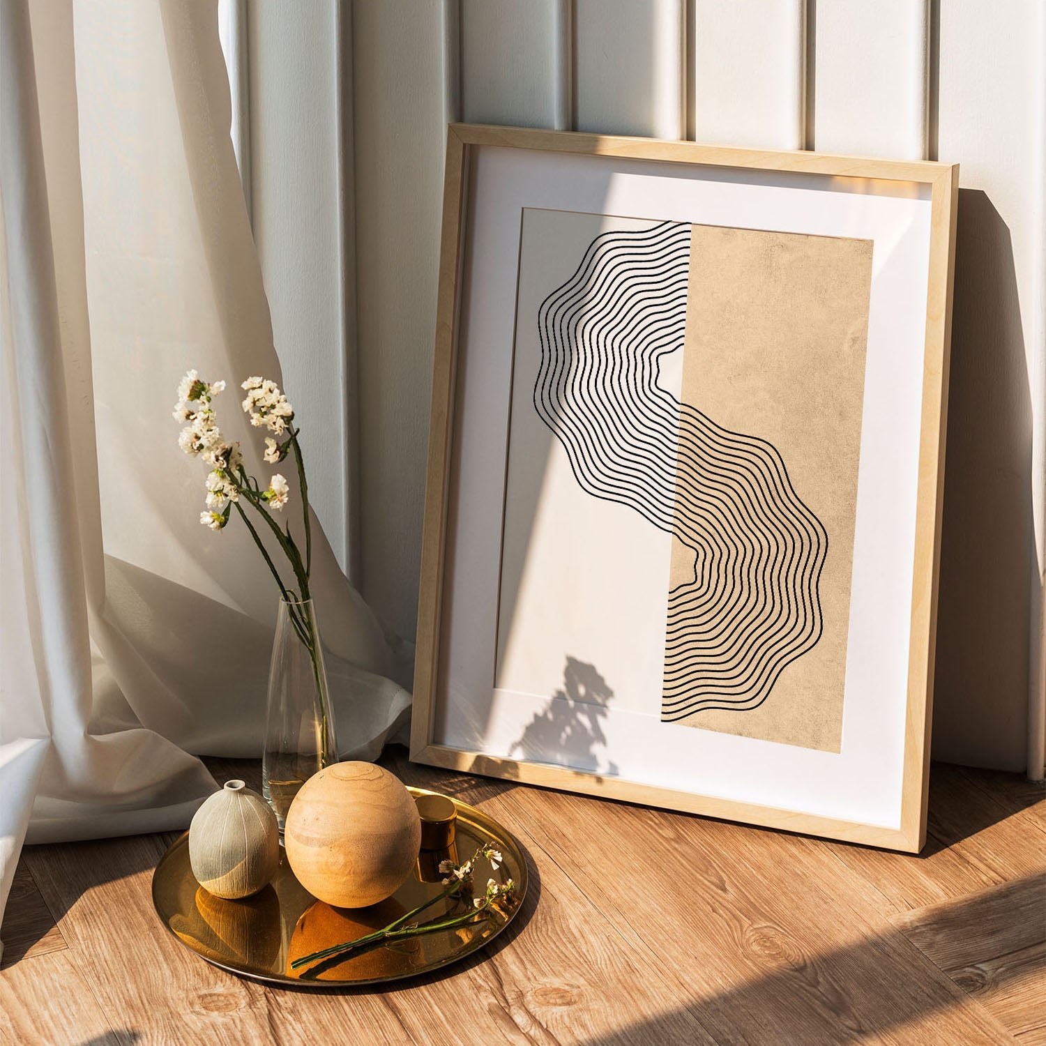 Wes Co Gallery Poster Organic Shapes Sand Pattern 5 x 7" Home Goods - Nordic Border or edge to edge Art Print