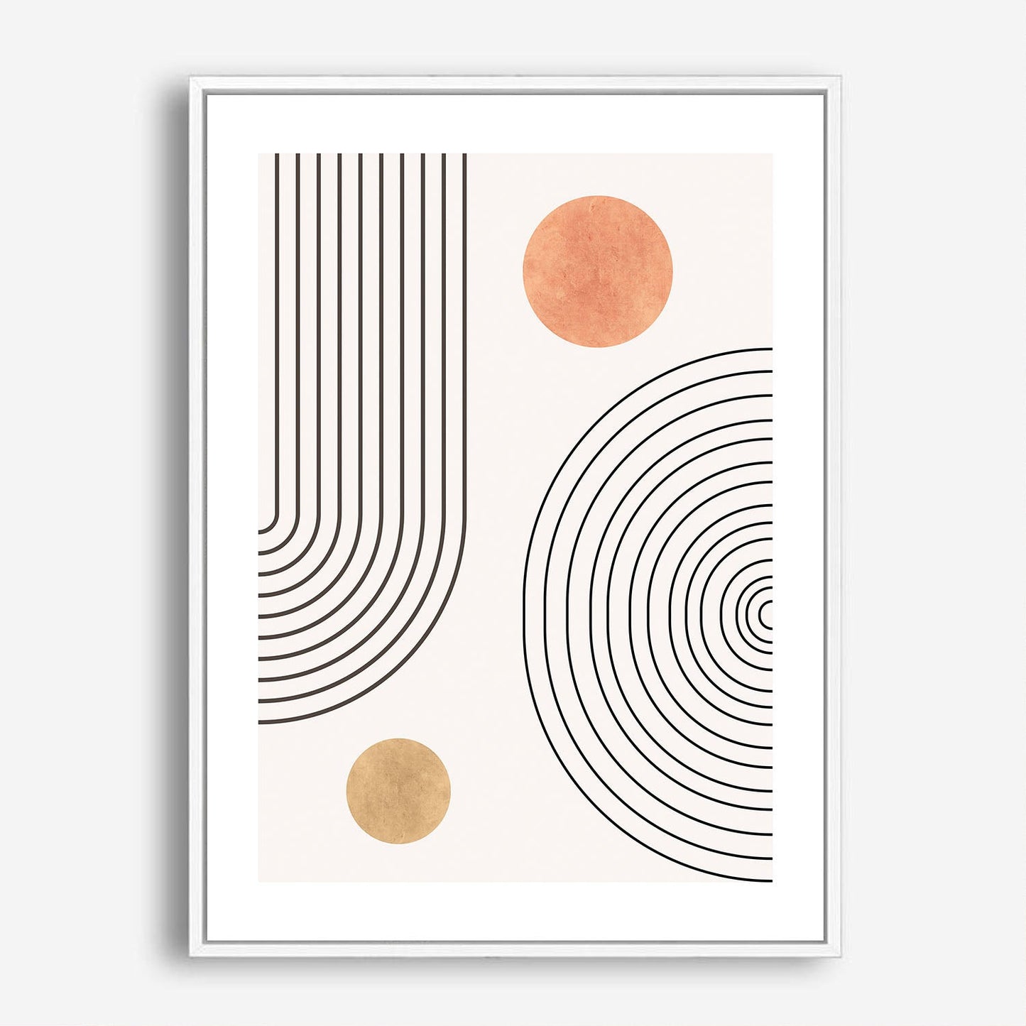 Wes Co Gallery Poster Retro Geometric Circles 5 x 7" Home Goods - Nordic Border or edge to edge Art Print