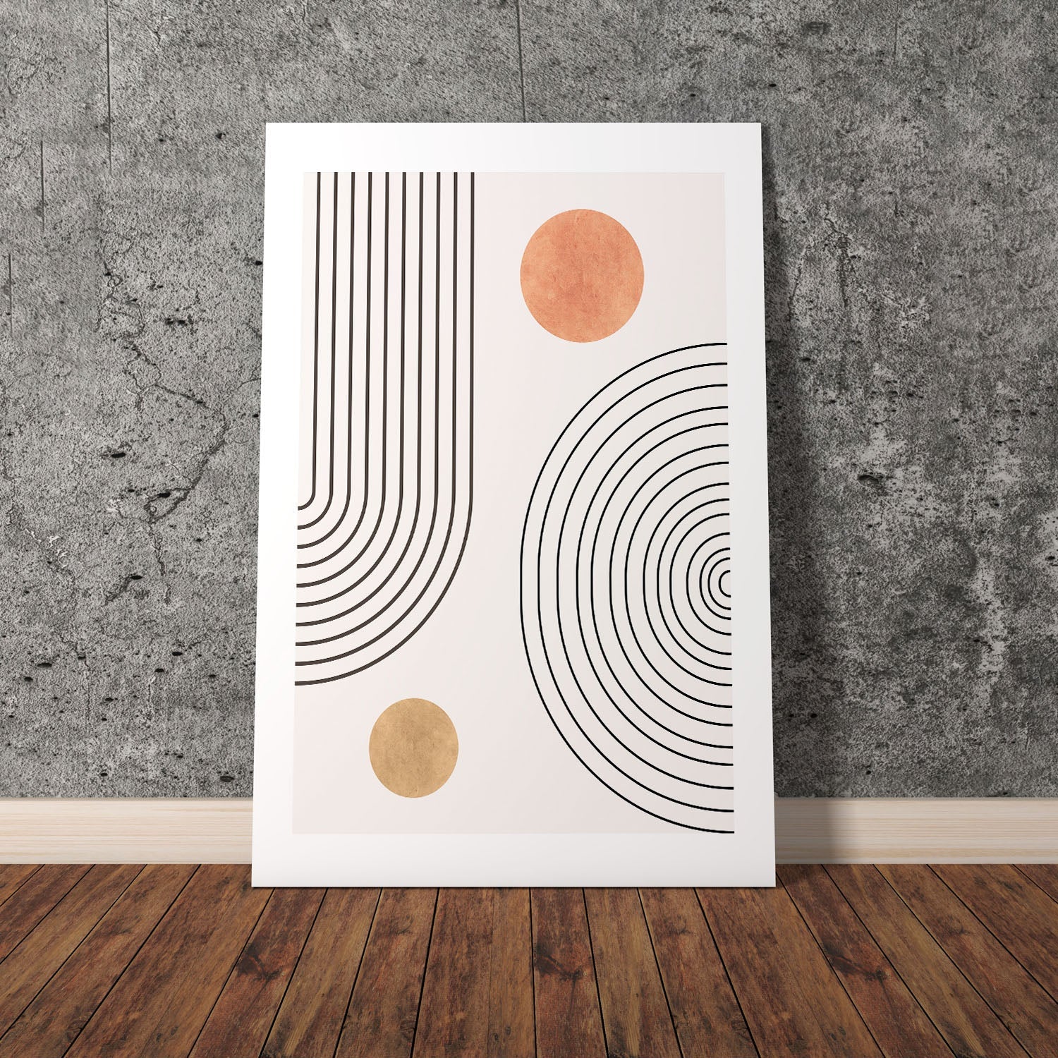 Wes Co Gallery Poster Retro Geometric Circles 8 x 10" Home Goods - Nordic Border or edge to edge Art Print