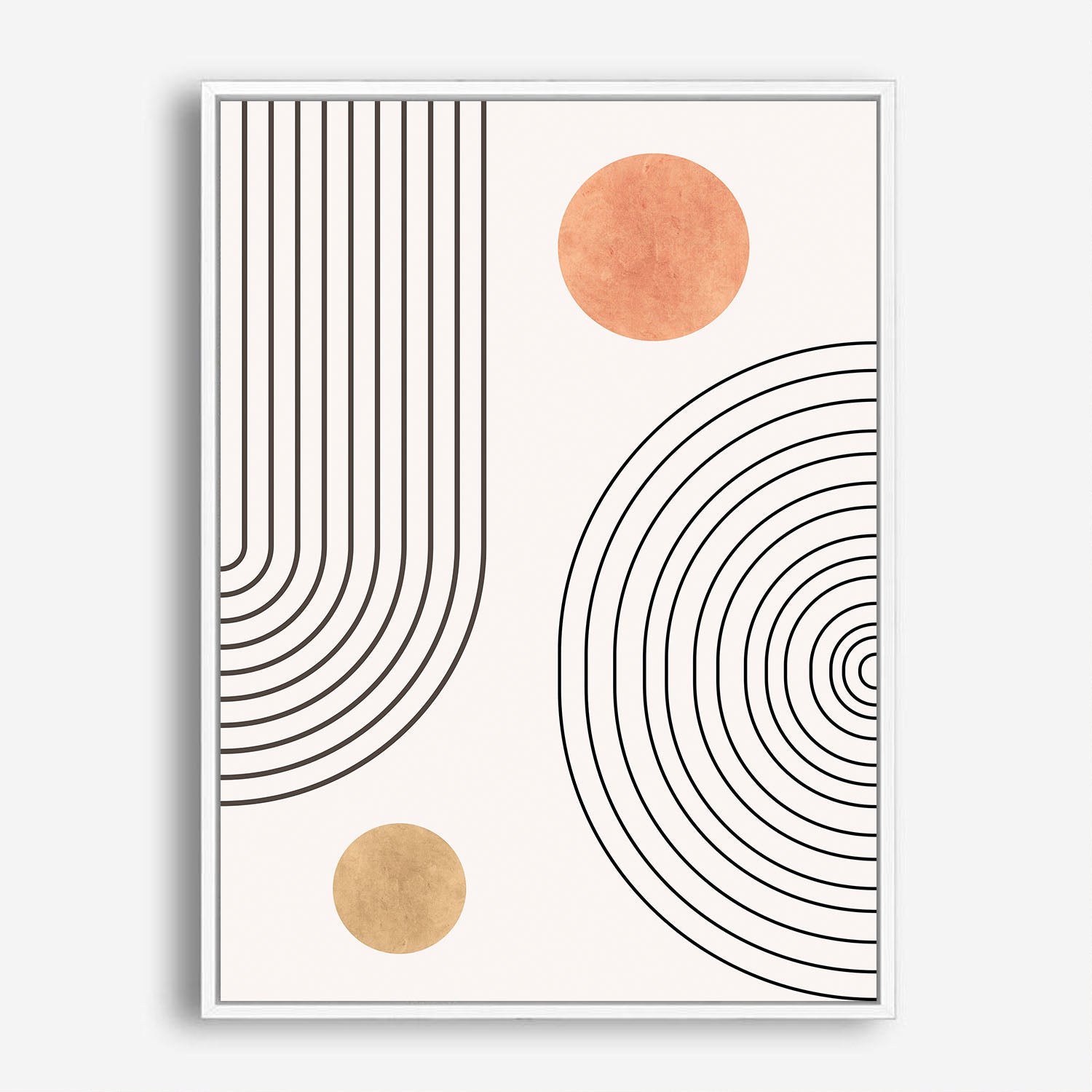 Wes Co Gallery Poster Retro Geometric Circles 8 x 10" Home Goods - Nordic Border or edge to edge Art Print