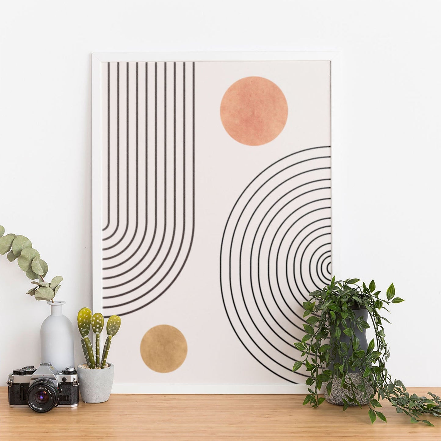 Wes Co Gallery Poster Retro Geometric Circles 11 x 17" Home Goods - Nordic Border or edge to edge Art Print