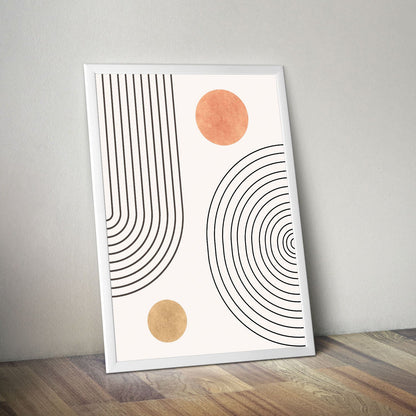 Wes Co Gallery Poster Retro Geometric Circles 11 x 17" Home Goods - Nordic Border or edge to edge Art Print