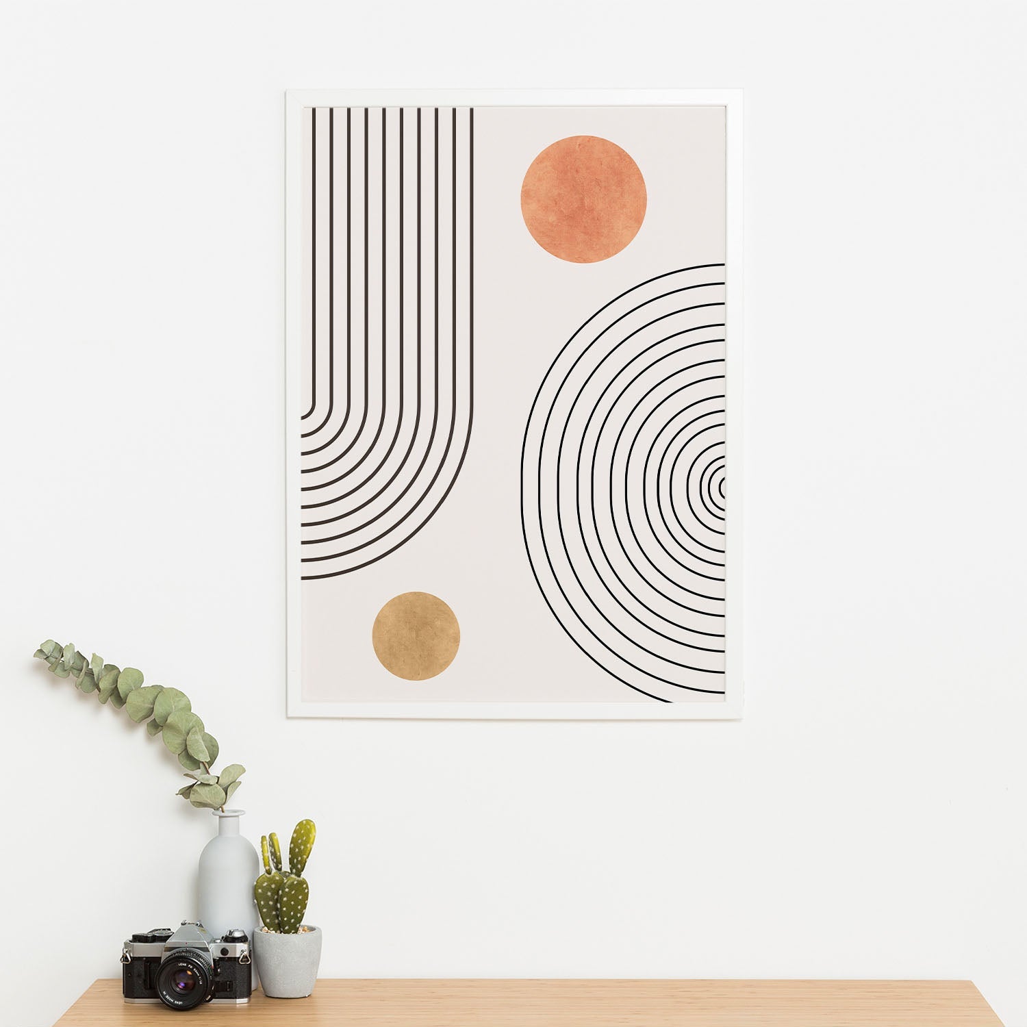 Wes Co Gallery Poster Retro Geometric Circles 11 x 17" Home Goods - Nordic Border or edge to edge Art Print