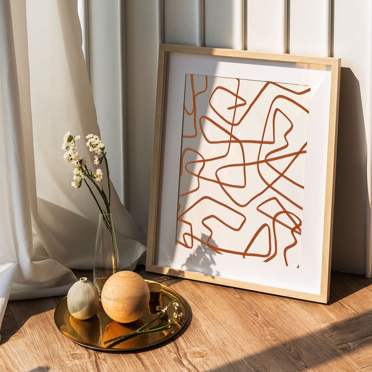 Wes Co Gallery Poster Rustic Linear Maze 5 x 7" Home Goods - Nordic Border or edge to edge Art Print