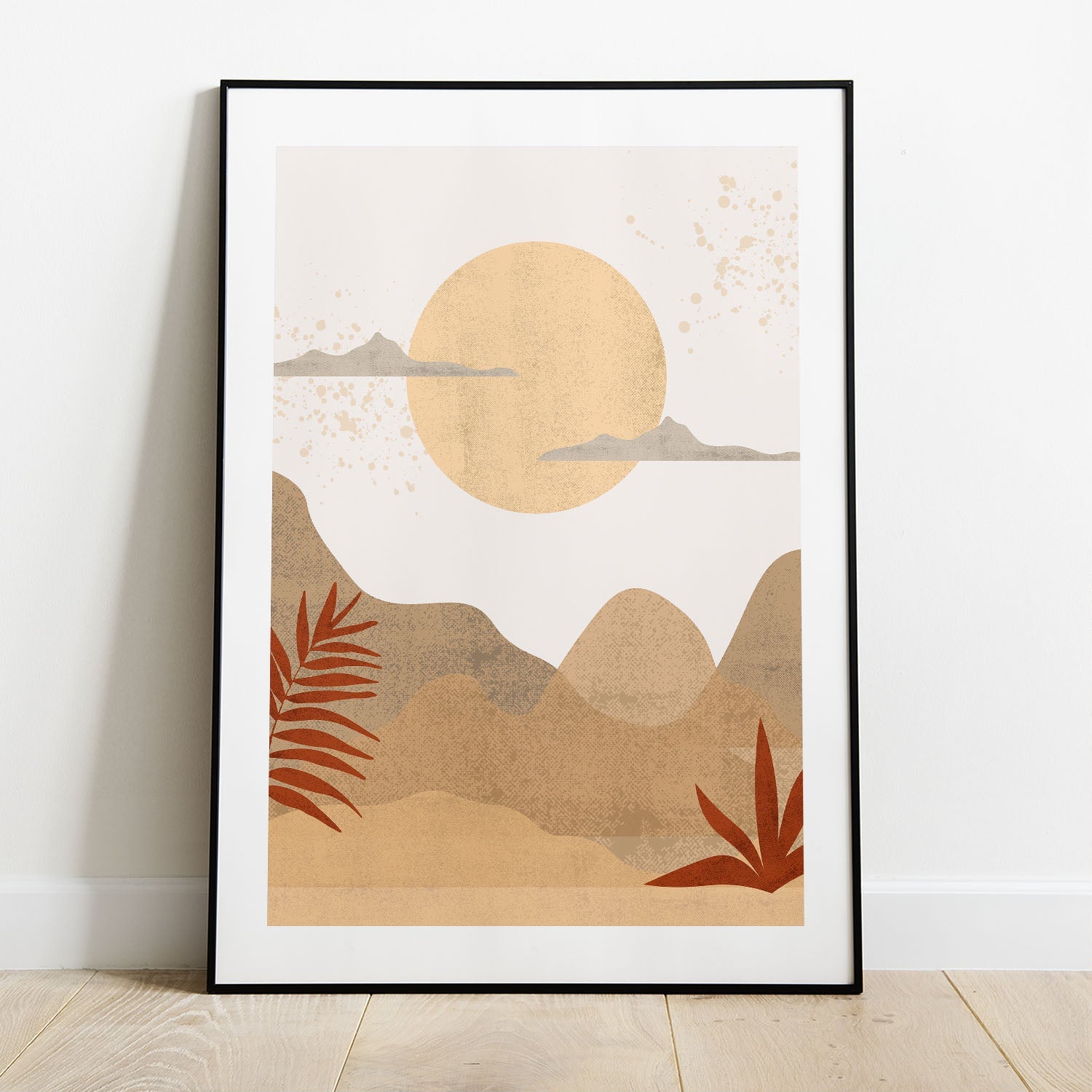 Wes Co Gallery Poster Boho Desert Landscape 5 x 7" Home Goods - Nordic Border or edge to edge Art Print